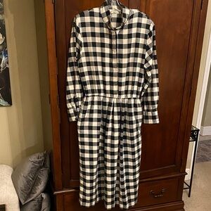 Orvis Black and White Plaid Shirtdress